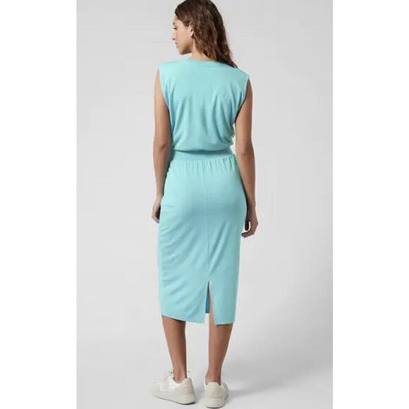 Athleta NWT Santorini Cinch Dress Womens Plus Size 2X Gulf Green Athleisure Soft - Picture 8 of 15